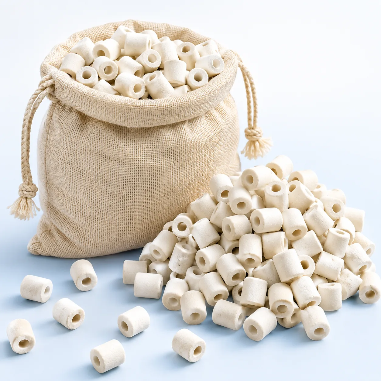 Pochon de 105 perles de céramique fermentée — pack famille Les Perles de Céramique