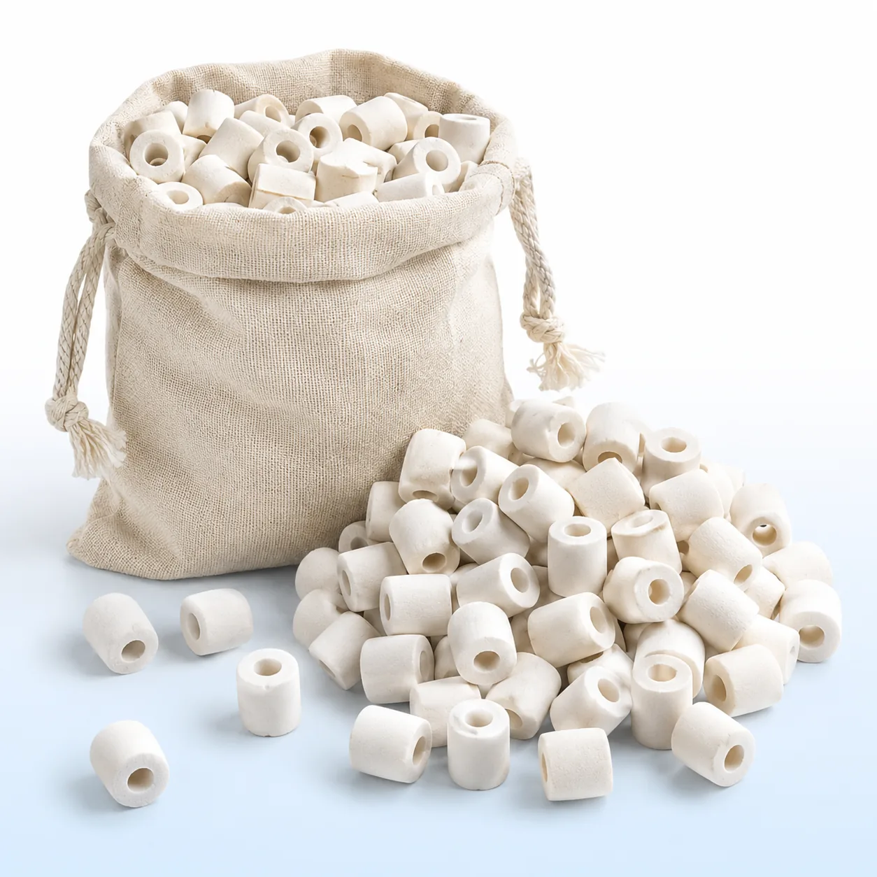 Lot de 55 perles de céramique fermentée — grande contenance